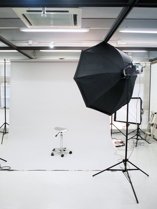 A professional photography setup.