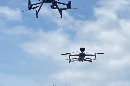 Airborne Mavic 2 and M300 drones depict the importance of owning a drone license.