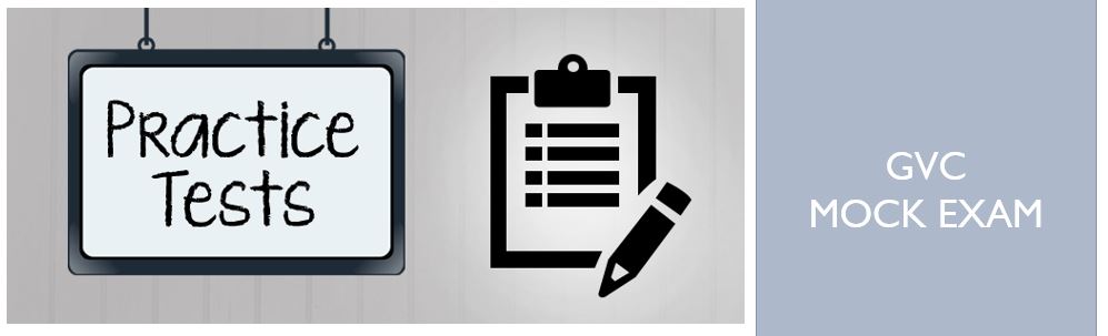 GVC drone mock exams graphic, of a clipboard and pen.